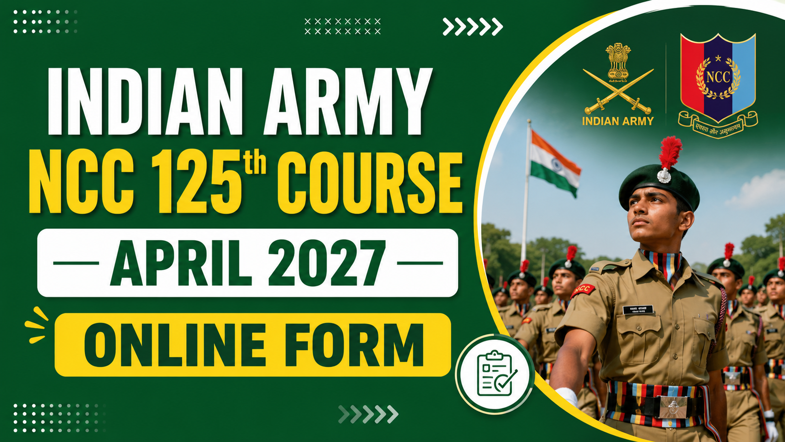Indian Army NCC 125th Course April 2027 Online Form