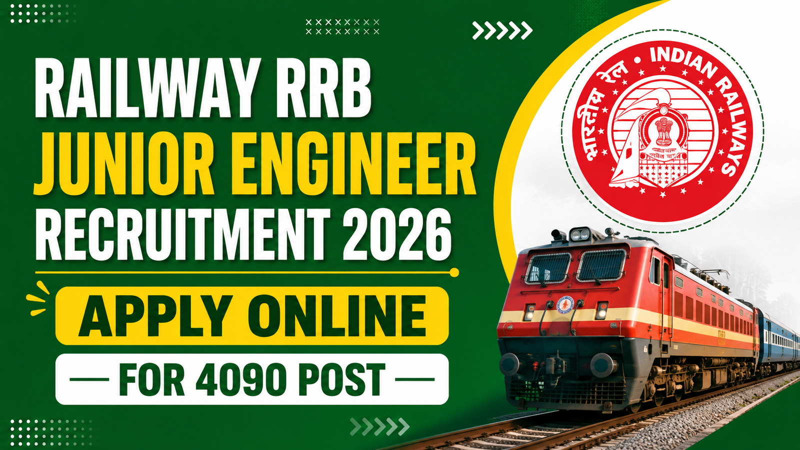 Railway RRB Junior Engineer Recruitment 2026 Apply Online for 4090 Post