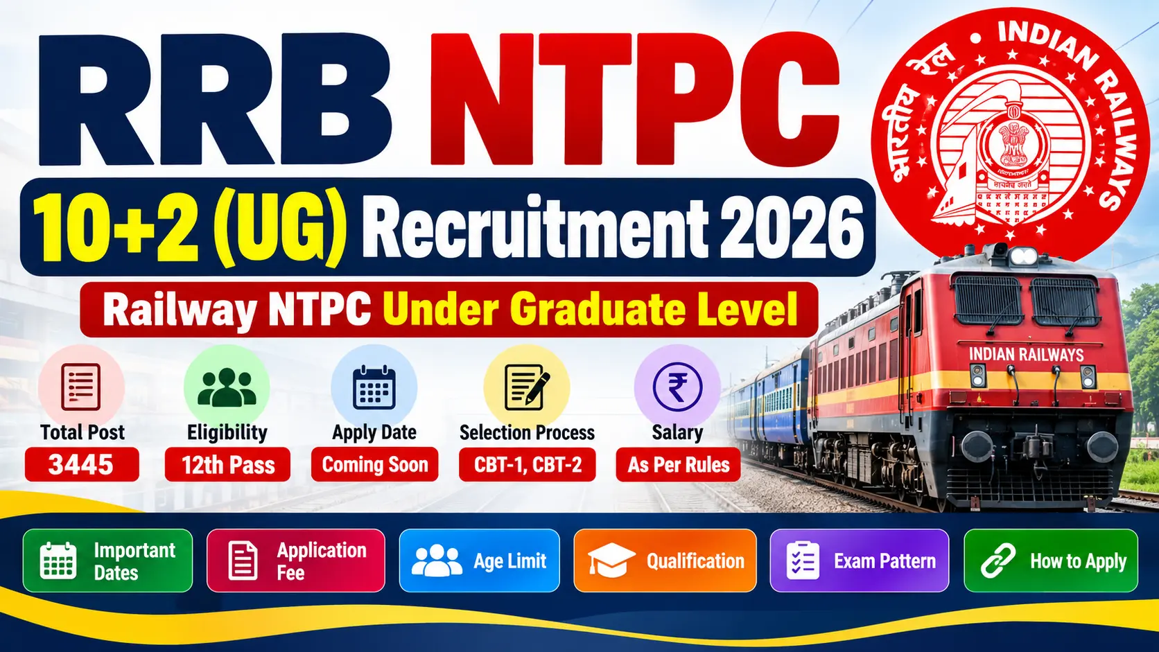 RRB NTPC 10+2 UG Recruitment 2026